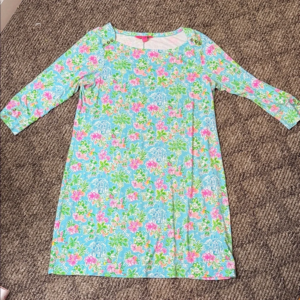 Lilly Pulitzer x Disney Dress Blue and Green Floral - Picture 2 of 5